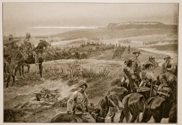 Eine Aufklärung in Kraft mit General Frenchs Kavallerie in der Nähe von Colesberg